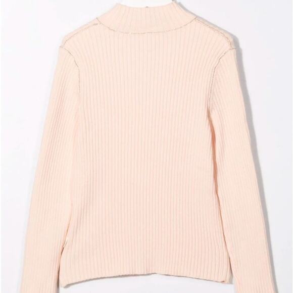 NWT CHLOE Ribbed Knit Collar Jumper Sweater Peach Gold 4 - Picture 2 of 13